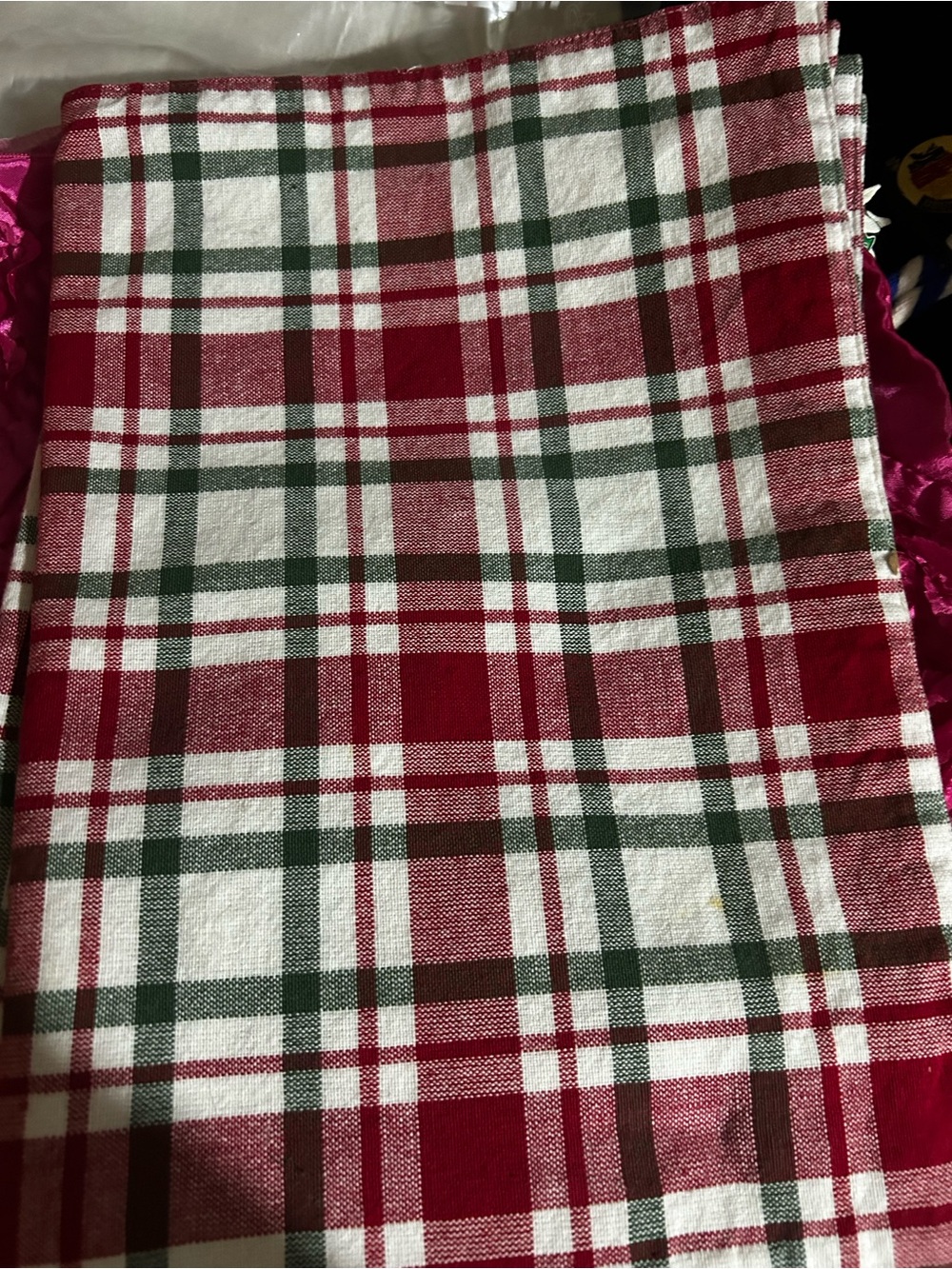 Red and Green Plaid Cotton table placemats